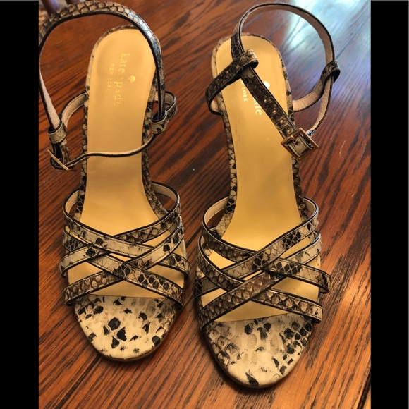 Kate Spade Strappy Snakeskin 4” Heals - Picture 3 of 8